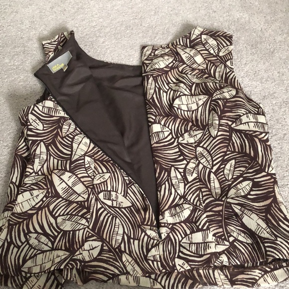 Linea Domani Two-Piece Brown and White Top and Skirt - Picture 6 of 12